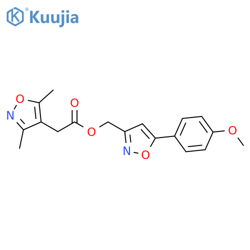 5-(4-methoxyphenyl)-1,2-oxazol-3-ylmethyl 2-(3,5-dimethyl-1,2-oxazol-4-yl)acetate structure