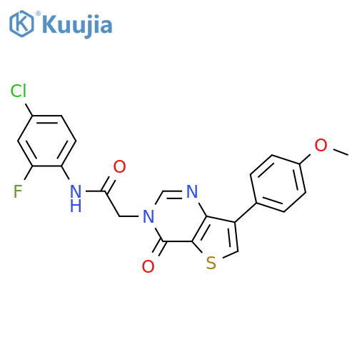 N-(4-chloro-2-fluorophenyl)-2-[7-(4-methoxyphenyl)-4-oxo-3H,4H-thieno[3,2-d]pyrimidin-3-yl]acetamide structure