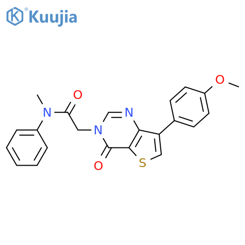 2-[7-(4-methoxyphenyl)-4-oxo-3H,4H-thieno[3,2-d]pyrimidin-3-yl]-N-methyl-N-phenylacetamide structure