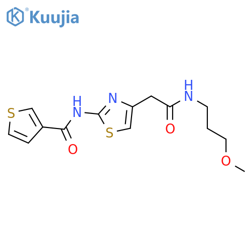 N-(4-{(3-methoxypropyl)carbamoylmethyl}-1,3-thiazol-2-yl)thiophene-3-carboxamide structure