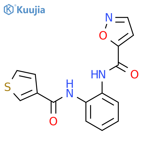 N-2-(thiophene-3-amido)phenyl-1,2-oxazole-5-carboxamide structure