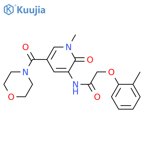 N-[1-methyl-5-(morpholine-4-carbonyl)-2-oxo-1,2-dihydropyridin-3-yl]-2-(2-methylphenoxy)acetamide structure