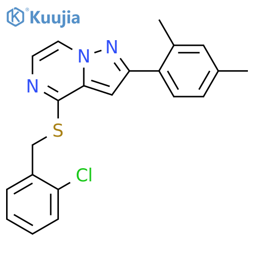 4-{[(2-chlorophenyl)methyl]sulfanyl}-2-(2,4-dimethylphenyl)pyrazolo[1,5-a]pyrazine structure