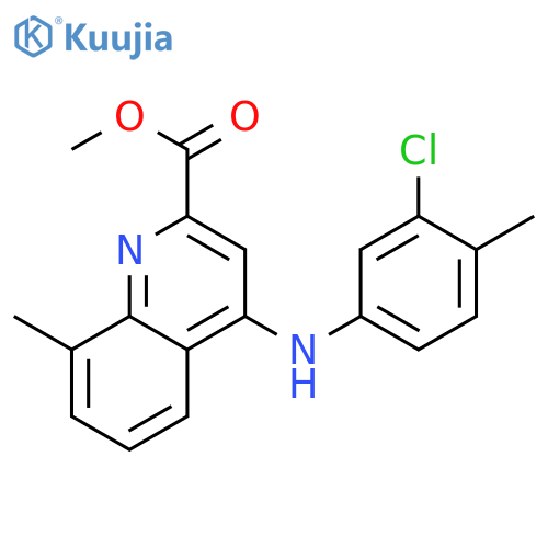 methyl 4-[(3-chloro-4-methylphenyl)amino]-8-methylquinoline-2-carboxylate structure