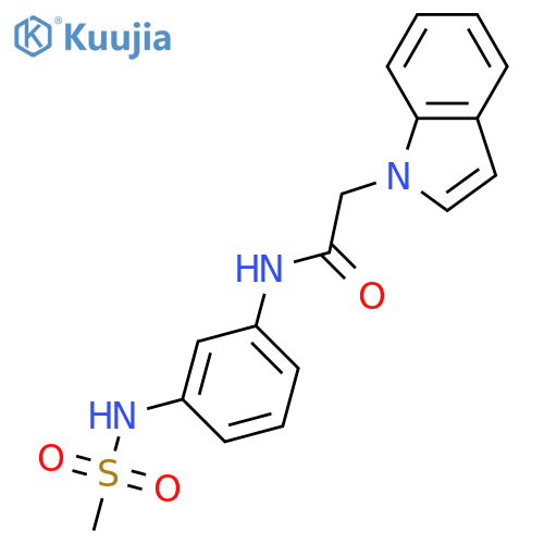 2-(1H-indol-1-yl)-N-(3-methanesulfonamidophenyl)acetamide structure