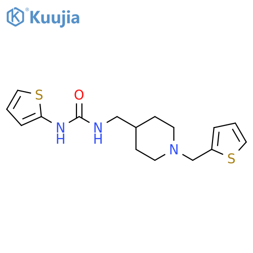 3-(thiophen-2-yl)-1-({1-(thiophen-2-yl)methylpiperidin-4-yl}methyl)urea structure