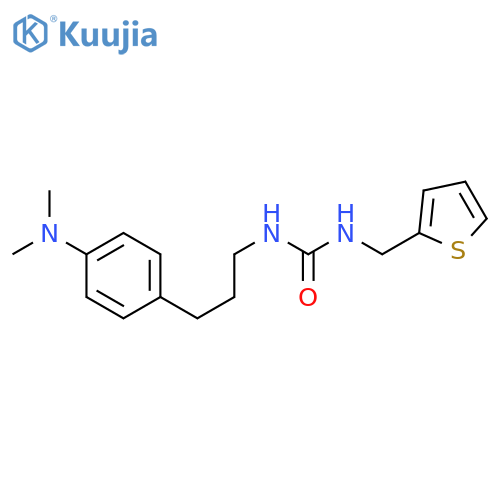 1-{3-4-(dimethylamino)phenylpropyl}-3-(thiophen-2-yl)methylurea structure