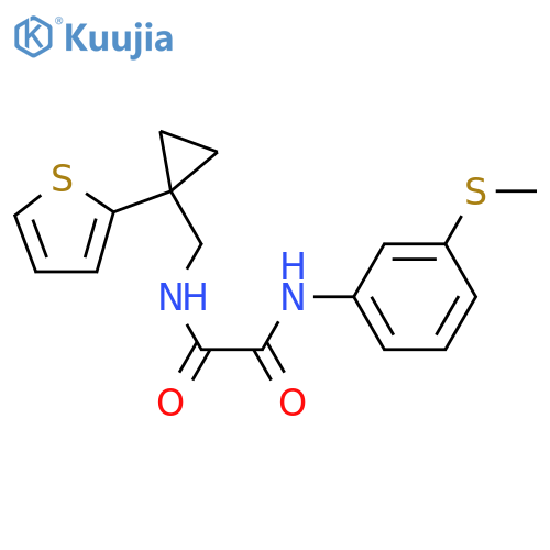N'-3-(methylsulfanyl)phenyl-N-{1-(thiophen-2-yl)cyclopropylmethyl}ethanediamide structure