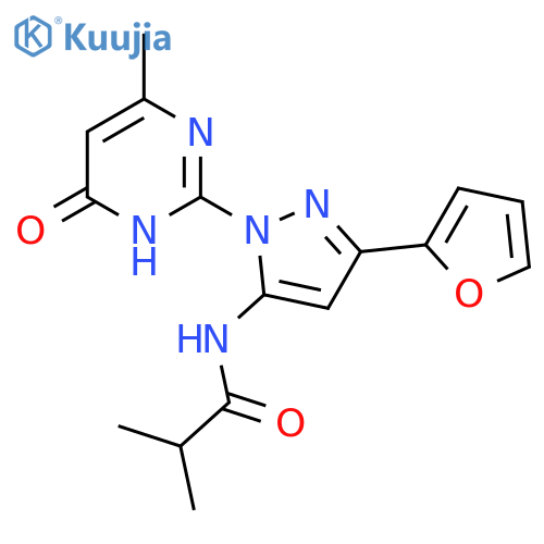 N-3-(furan-2-yl)-1-(4-methyl-6-oxo-1,6-dihydropyrimidin-2-yl)-1H-pyrazol-5-yl-2-methylpropanamide structure
