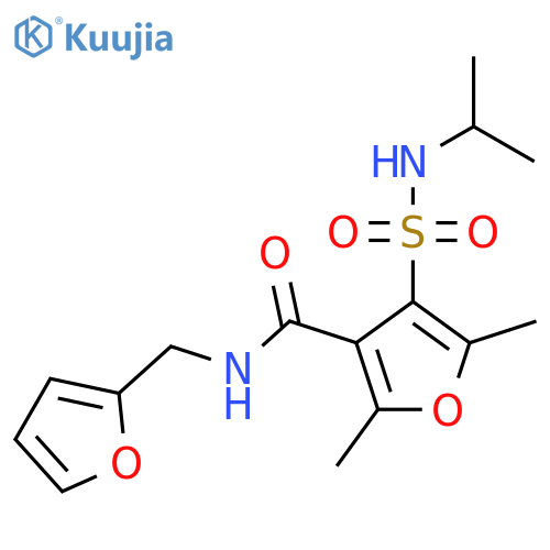 N-(furan-2-yl)methyl-2,5-dimethyl-4-(propan-2-yl)sulfamoylfuran-3-carboxamide structure
