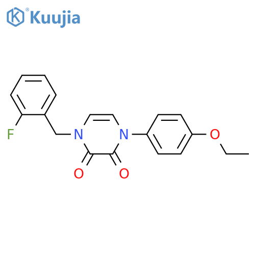 1-(4-ethoxyphenyl)-4-(2-fluorophenyl)methyl-1,2,3,4-tetrahydropyrazine-2,3-dione structure