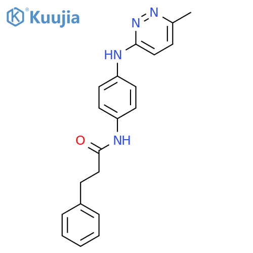 N-{4-(6-methylpyridazin-3-yl)aminophenyl}-3-phenylpropanamide structure