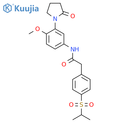 N-4-methoxy-3-(2-oxopyrrolidin-1-yl)phenyl-2-4-(propane-2-sulfonyl)phenylacetamide structure
