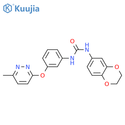 3-(2,3-dihydro-1,4-benzodioxin-6-yl)-1-{3-(6-methylpyridazin-3-yl)oxyphenyl}urea structure