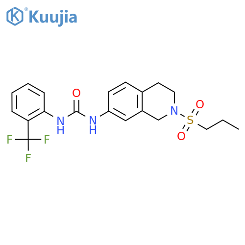 3-2-(propane-1-sulfonyl)-1,2,3,4-tetrahydroisoquinolin-7-yl-1-2-(trifluoromethyl)phenylurea structure