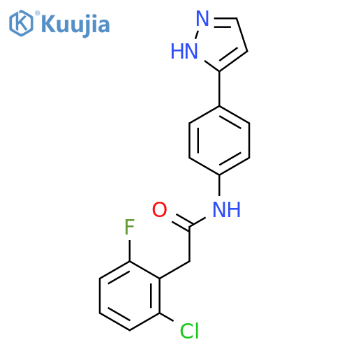 2-(2-chloro-6-fluorophenyl)-N-4-(1H-pyrazol-3-yl)phenylacetamide structure