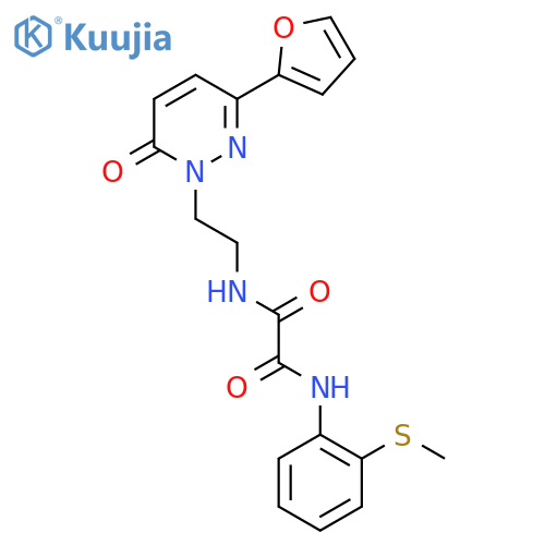 N-{2-3-(furan-2-yl)-6-oxo-1,6-dihydropyridazin-1-ylethyl}-N'-2-(methylsulfanyl)phenylethanediamide structure