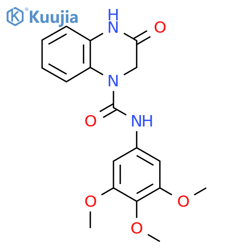 3-oxo-N-(3,4,5-trimethoxyphenyl)-1,2,3,4-tetrahydroquinoxaline-1-carboxamide structure