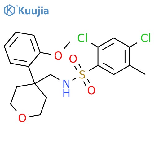 2,4-dichloro-N-{4-(2-methoxyphenyl)oxan-4-ylmethyl}-5-methylbenzene-1-sulfonamide structure