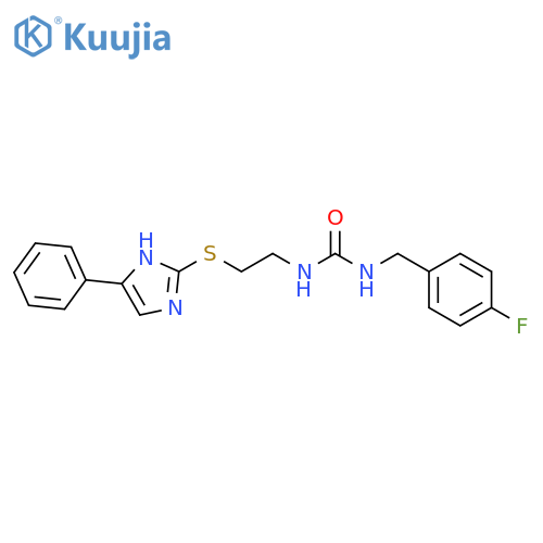 1-[(4-fluorophenyl)methyl]-3-[2-[(5-phenyl-1H-imidazol-2-yl)sulfanyl]ethyl]urea structure