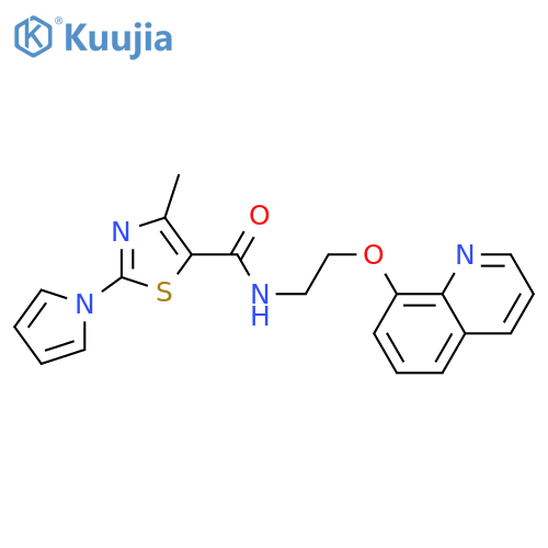 4-methyl-2-(1H-pyrrol-1-yl)-N-2-(quinolin-8-yloxy)ethyl-1,3-thiazole-5-carboxamide structure
