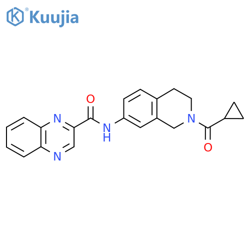 N-(2-cyclopropanecarbonyl-1,2,3,4-tetrahydroisoquinolin-7-yl)quinoxaline-2-carboxamide structure