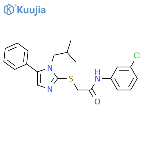 N-(3-chlorophenyl)-2-{[1-(2-methylpropyl)-5-phenyl-1H-imidazol-2-yl]sulfanyl}acetamide structure