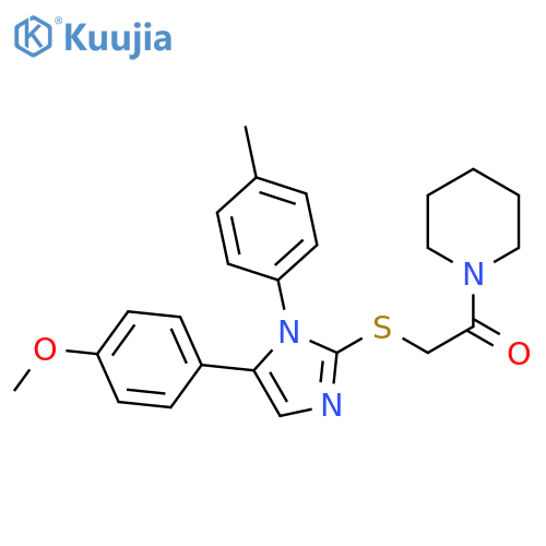 2-{[5-(4-methoxyphenyl)-1-(4-methylphenyl)-1H-imidazol-2-yl]sulfanyl}-1-(piperidin-1-yl)ethan-1-one structure
