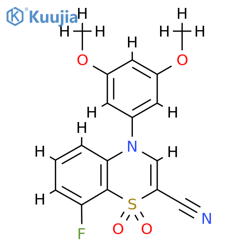 4-(3,5-dimethoxyphenyl)-8-fluoro-1,1-dioxo-4H-1lambda6,4-benzothiazine-2-carbonitrile structure