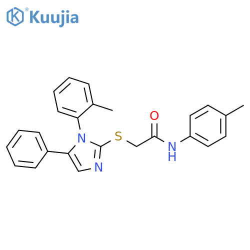 N-(4-methylphenyl)-2-{[1-(2-methylphenyl)-5-phenyl-1H-imidazol-2-yl]sulfanyl}acetamide structure