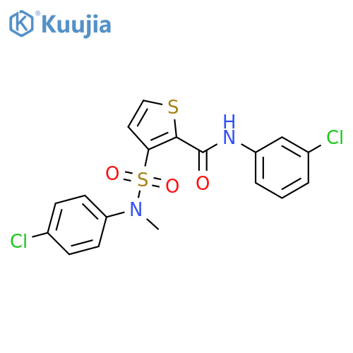 N-(3-chlorophenyl)-3-[(4-chlorophenyl)(methyl)sulfamoyl]thiophene-2-carboxamide structure