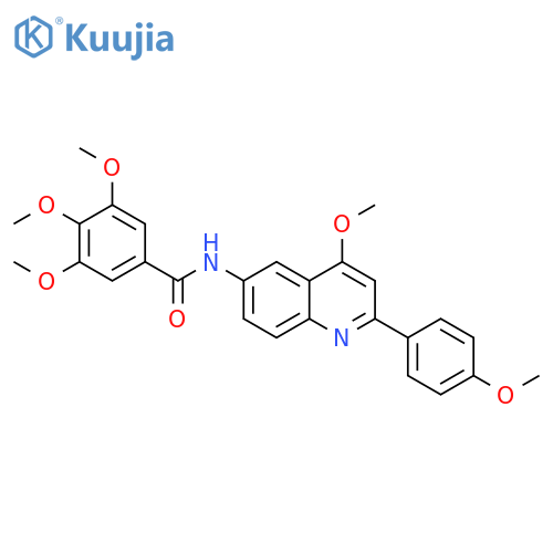 3,4,5-trimethoxy-N-[4-methoxy-2-(4-methoxyphenyl)quinolin-6-yl]benzamide structure