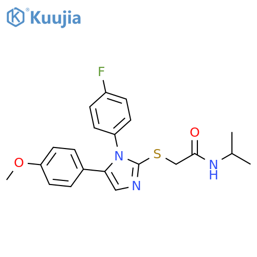 2-{[1-(4-fluorophenyl)-5-(4-methoxyphenyl)-1H-imidazol-2-yl]sulfanyl}-N-(propan-2-yl)acetamide structure