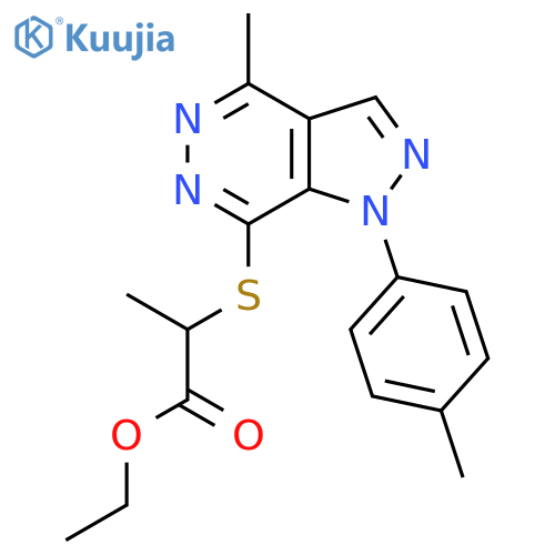 ethyl 2-{4-methyl-1-(4-methylphenyl)-1H-pyrazolo3,4-dpyridazin-7-ylsulfanyl}propanoate structure