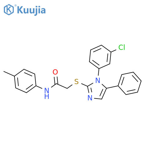2-{[1-(3-chlorophenyl)-5-phenyl-1H-imidazol-2-yl]sulfanyl}-N-(4-methylphenyl)acetamide structure
