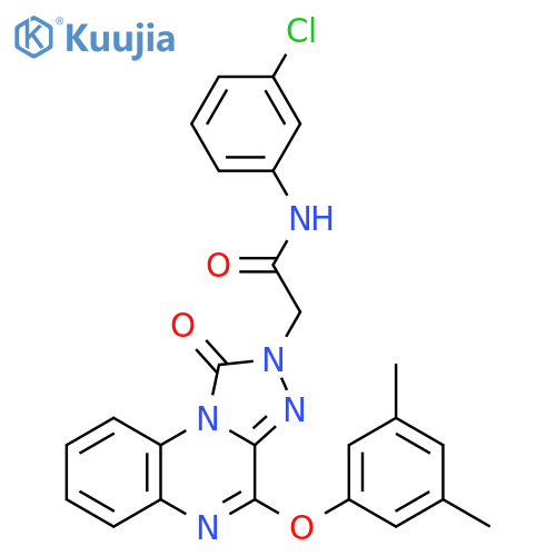 N-(3-chlorophenyl)-2-[4-(3,5-dimethylphenoxy)-1-oxo-1H,2H-[1,2,4]triazolo[4,3-a]quinoxalin-2-yl]acetamide structure