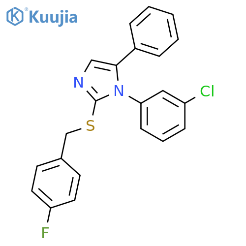 1-(3-chlorophenyl)-2-{[(4-fluorophenyl)methyl]sulfanyl}-5-phenyl-1H-imidazole structure