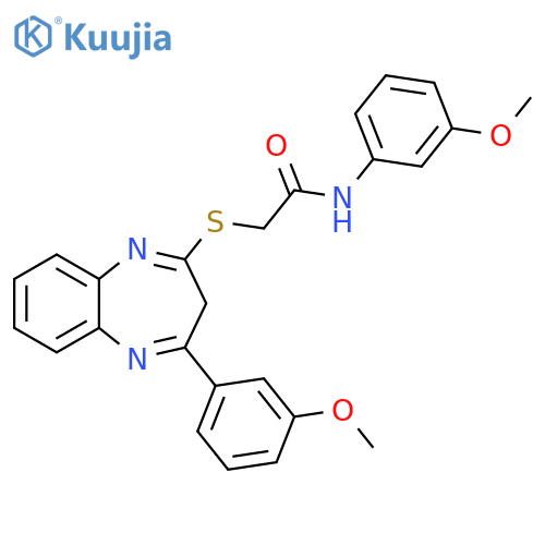 N-(3-methoxyphenyl)-2-{[4-(3-methoxyphenyl)-3H-1,5-benzodiazepin-2-yl]sulfanyl}acetamide structure