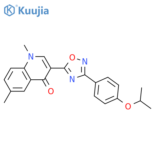 1,6-dimethyl-3-{3-[4-(propan-2-yloxy)phenyl]-1,2,4-oxadiazol-5-yl}-1,4-dihydroquinolin-4-one structure