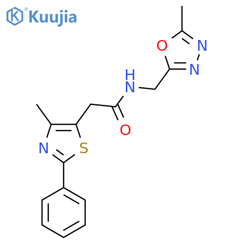 N-((5-methyl-1,3,4-oxadiazol-2-yl)methyl)-2-(4-methyl-2-phenylthiazol-5-yl)acetamide structure