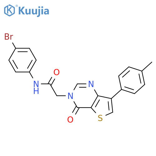 N-(4-bromophenyl)-2-[7-(4-methylphenyl)-4-oxo-3H,4H-thieno[3,2-d]pyrimidin-3-yl]acetamide structure