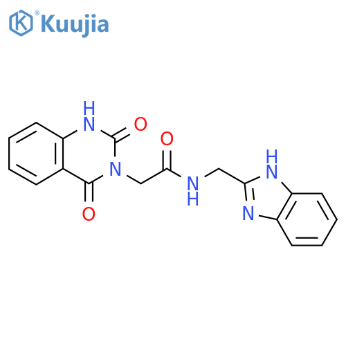 N-(1H-1,3-benzodiazol-2-yl)methyl-2-(2,4-dioxo-1,2,3,4-tetrahydroquinazolin-3-yl)acetamide structure