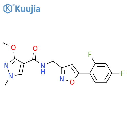 N-{5-(2,4-difluorophenyl)-1,2-oxazol-3-ylmethyl}-3-methoxy-1-methyl-1H-pyrazole-4-carboxamide structure
