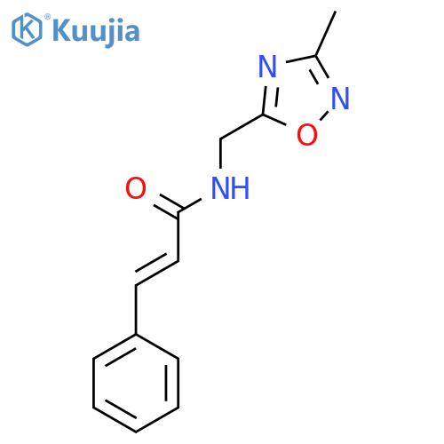 N-((3-methyl-1,2,4-oxadiazol-5-yl)methyl)cinnamamide structure