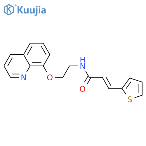 (2E)-N-2-(quinolin-8-yloxy)ethyl-3-(thiophen-2-yl)prop-2-enamide structure