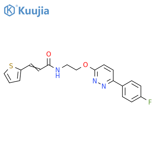 (2E)-N-(2-{[6-(4-fluorophenyl)pyridazin-3-yl]oxy}ethyl)-3-(thiophen-2-yl)prop-2-enamide structure
