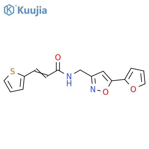 (2E)-N-{5-(furan-2-yl)-1,2-oxazol-3-ylmethyl}-3-(thiophen-2-yl)prop-2-enamide structure