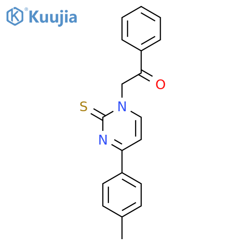 2(1H)-PYRIMIDINETHIONE, 4-(4-METHYLPHENYL)-1-(2-OXO-2-PHENYLETHYL)- structure