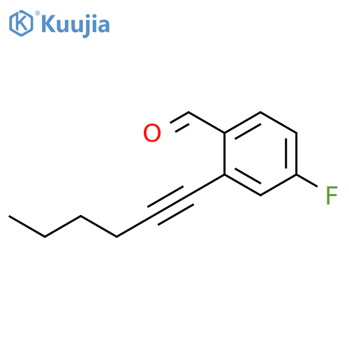 4-fluoro-2-(hex-1-yn-1-yl)benzaldehyde structure