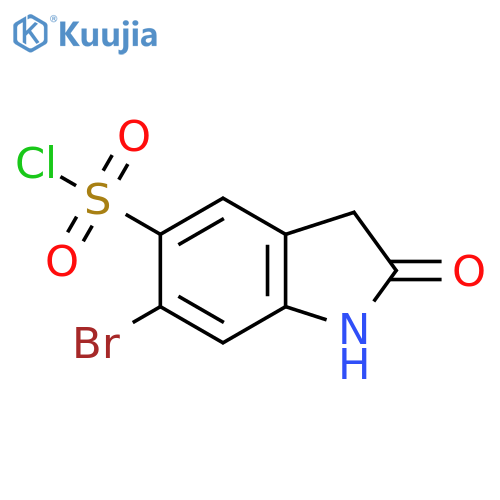 6-bromo-2-oxo-2,3-dihydro-1H-indole-5-sulfonyl chloride structure
